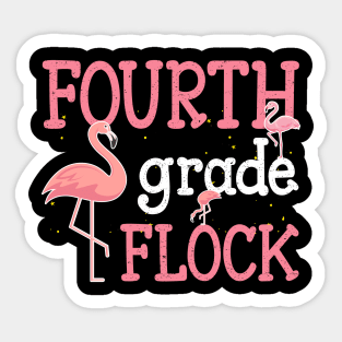 Flamingo 4th Fourth Grade Back To School Sticker